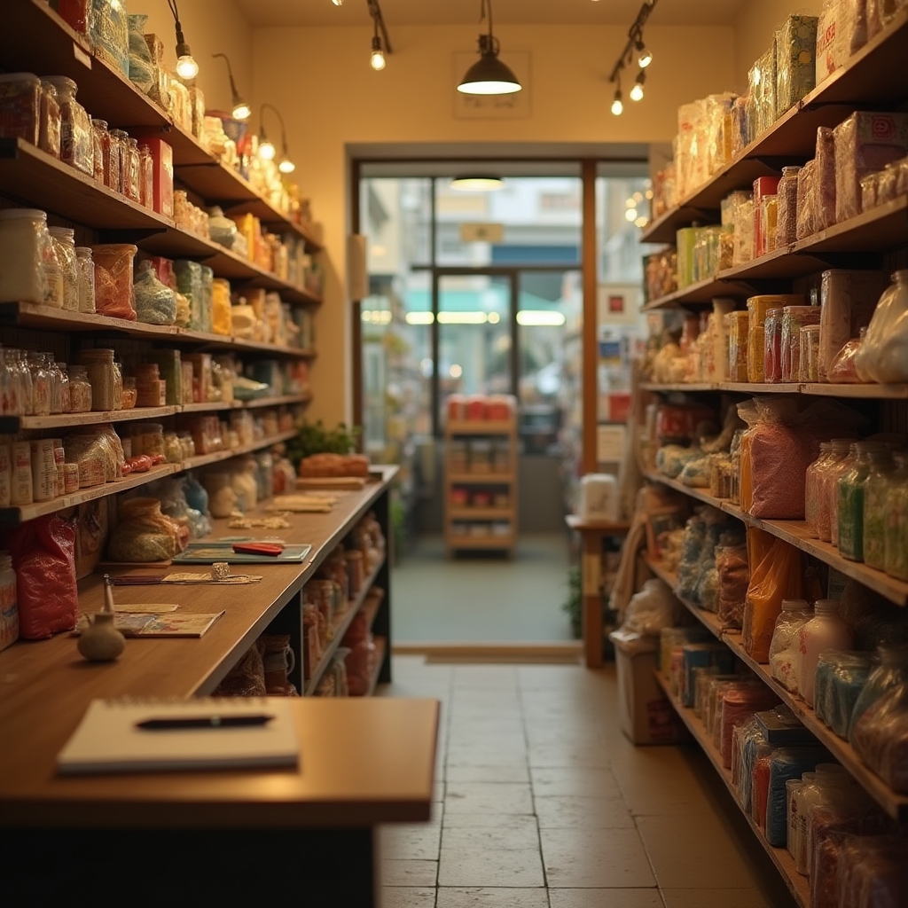 Интерьер небольшого торгового магазина в Казахстане